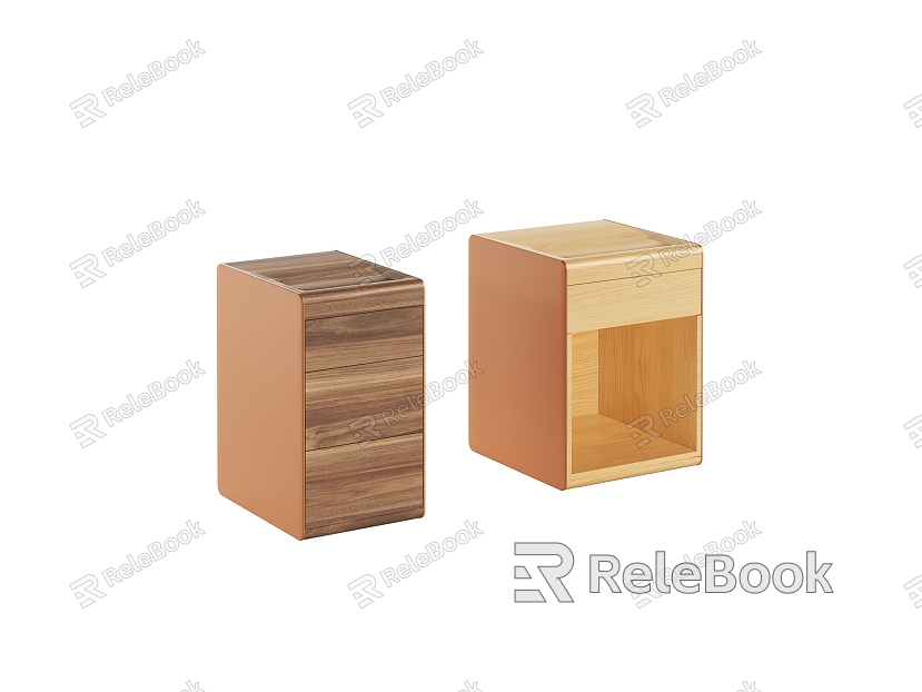 Simple Solid Wood Storage Cabinet model