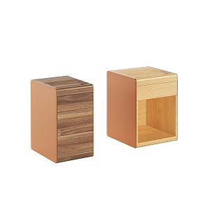 Simple Solid Wood Storage Cabinet 3d model