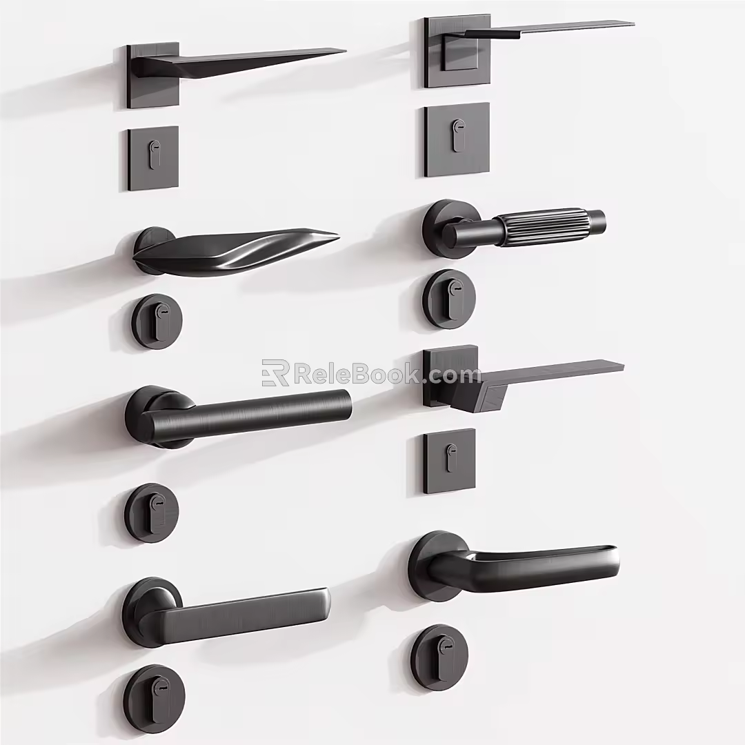 Modern door handle door handle single open door handle door handle combination 3d model