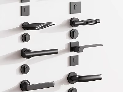 Modern Door Handles Featuring Various Contemporary Designs For Home Interior 3d model