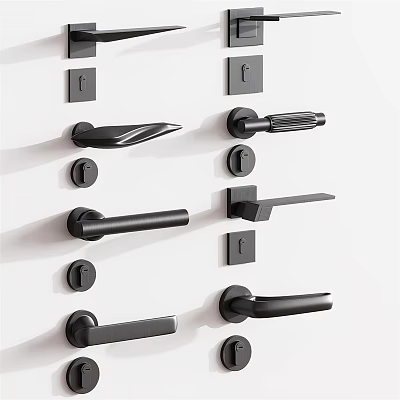Modern Door Handles Featuring Various Contemporary Designs For Home Interior 3d model