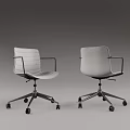 Modern Gray Office Chair with Armrests and Rolling Casters in Sleek Design