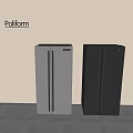 Poliform Modern Double Door Refrigerators In Silver And Black Sleek Design