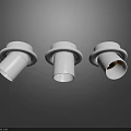 Modern White Recessed Downlights Spotlights with Adjustable Angles for Home Interior Lighting 3d model