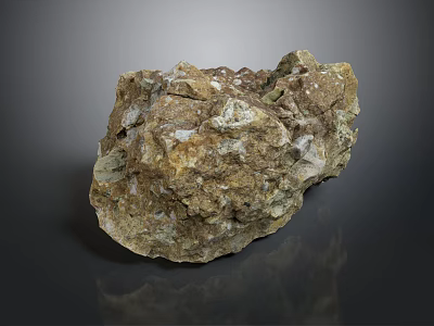 Natural Stone With Rough Organic Texture Ideal For Decorative And Construction Applications 3d model