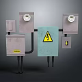 Electrical Control Panels With Meter Boxes Warning Signs And Safety Labels