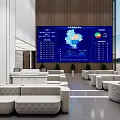 Modern Service Hall Interior With Service Counters Computers And Spacious Layout 3d model