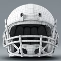 White Football Helmet Featuring Black Stripe And Cartoon Grinning Face Design