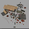 Other Various Items And Materials Such As Bricks Wood Pipes And Fabric Pieces