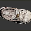 Stylish White Red Striped Sneakers With Classic Brand Logo On Tongue And White Laces