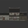 Traditional Chinese Architecture With Classic Tile Roof Wooden Structure Stone Base And Fence