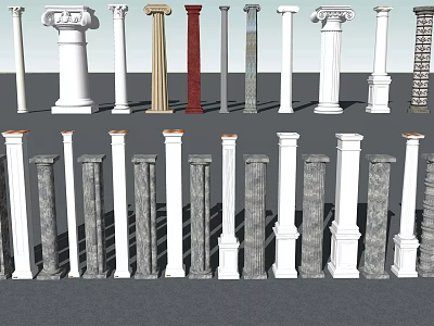Variety Of Roman Columns In Different Styles 3d model