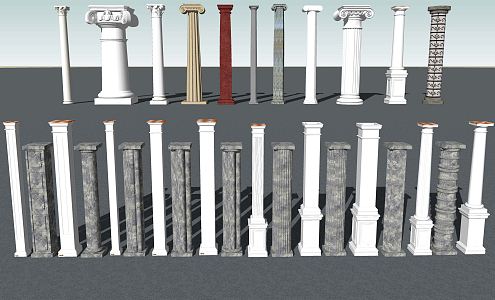 European Roman Column 3d model