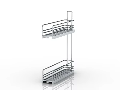 Durable Stainless Steel Kitchen Rack With Double Layer Shelves For Cooking Utensils 3d model