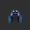 Vibrant Monster Truck With Large Off Road Tires And Open Seats Design