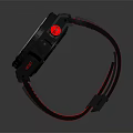 Stylish Black Watch With Red Accents Chronograph Dial And Silicone Strap
