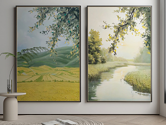 Modern Oil Painting Decorative Painting Landscape Decorative Painting 3d model