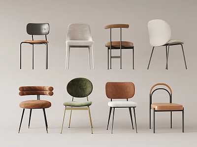 Modern Leisure Chairs Featuring Various Colors Metal Legs And Comfortable Backrest Design 3d model