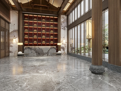 New Hotel Lobby 3d model