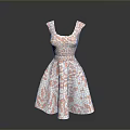 Pink And White Floral Pattern Sleeveless Dress For Daily Life Use
