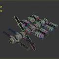Advanced Space Station Equipment With Modular Components Solar Panels And Metallic Structure 3d model