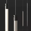 Modern Pendant Light Design With Sleek Black Silver Metal Vertical Tubes For Home Decor