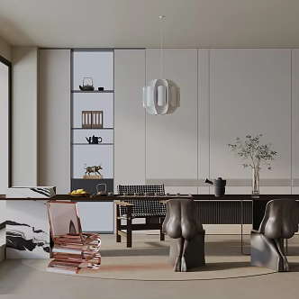 Modern table combination 3d model