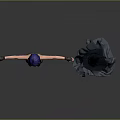 3D Character Models Featuring Blue Haired Woman With Arms Outstretched And Wizard In Dark Robe