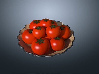 Tomato Persimmon Plum Persimmon Red Eggplant Wolf Peach Fruit Vegetable 3d model