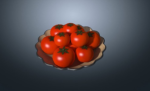 Tomato Persimmon Plum Persimmon Red Eggplant Wolf Peach Fruit Vegetable 3d model