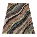 Square Fluffy Light Gray Carpet with Soft Shaggy Texture for Home Decor