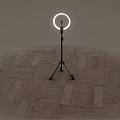 Adjustable Ring Light With Black Tripod Stand For Professional Studio Lighting 3d model