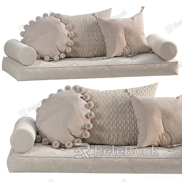 Ethnic-style plain pillow cushion combination model