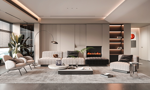 modern living room 3d model