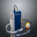 Portable Study CD Player Electronic Device with Blue Body and Yellow Headphones