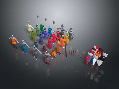 Vibrant Clothing For Cartoon Characters With Diverse Colorful Outfits 3d model