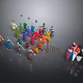 Vibrant Clothing For Cartoon Characters With Diverse Colorful Outfits