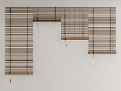 Bamboo Blinds with Natural Color and Texture for Interior Decoration and Window Covering 3d model