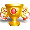 Gold medal trophy cartoon game theme Icon 3d model