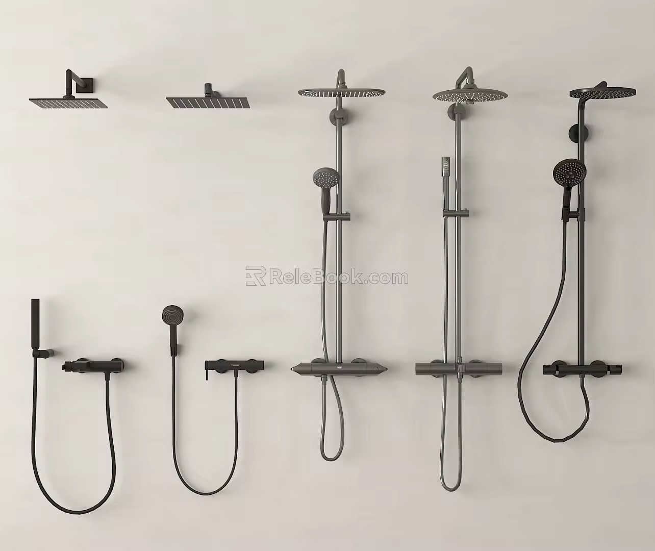 Modern shower constant temperature shower embedded shower 3d model