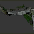 Ancient Stone Arch Ruin with Moss Covered Bricks and Weathered Historical Structure 3d model