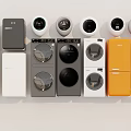 Modern Washing Machines In Various Colors And Different Styles For Home Use