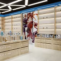 Play Island Anime Merchandise Mall Shop With Display Shelves And Character Statue