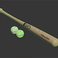 Professional Wooden Baseball Bat With Official Logo And Two Balls