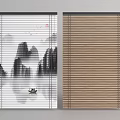 Stylish Bamboo Blinds and Landscape Patterned Window Blinds for Home Decor 3d model