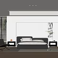 Modern Bedroom Interior Design With King Bed Nightstands Accent Chair And Wall Art
