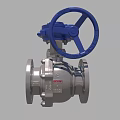 Industrial Ball Valve with Blue Handwheel and Silver Flanged Body VTON