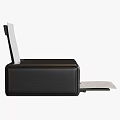 Black Canon Desktop Printer Printing Office Documents With Output Paper Sheets 3d model