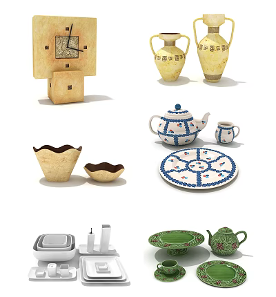 Modern Tableware Indoor Decoration Vase Teapot Tableware 3d model