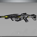 Futuristic Sci Fi Weapon With Metallic Body And Yellow Accents Advanced Design